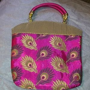 Peacock Silk Handbag